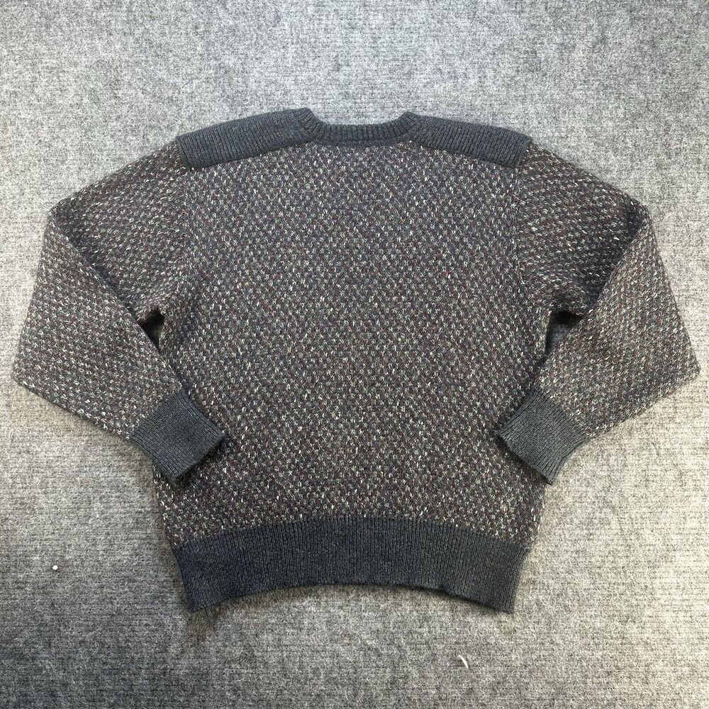 Vintage Racquet Men's Sweater Medium Gray Made in Italy Angora Wool Grandpacore - Picture 7 of 13